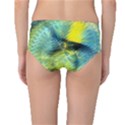 Light Blue Yellow Abstract Fractal Mid-Waist Bikini Bottoms View2