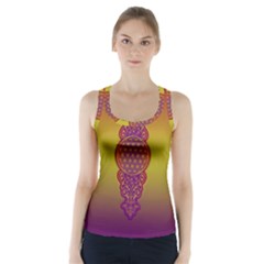 Flower Of Life Vintage Gold Ornaments Red Purple Olive Racer Back Sports Top by EDDArt