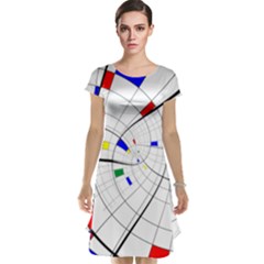 Swirl Grid With Colors Red Blue Green Yellow Spiral Cap Sleeve Nightdress by designworld65