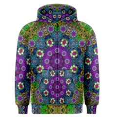 Colors And Flowers In A Mandala Men s Zipper Hoodie by pepitasart