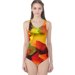 Indian Summer Cubes One Piece Swimsuit by designworld65