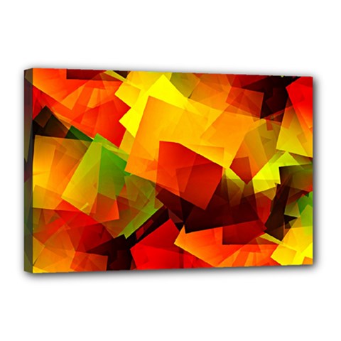 Indian Summer Cubes Canvas 18  X 12  by designworld65