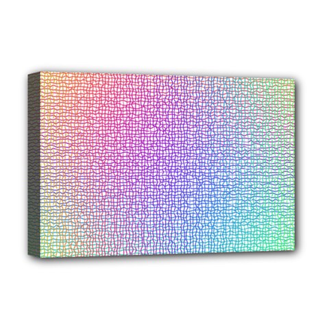 Rainbow Colorful Grid Deluxe Canvas 18  X 12   by designworld65