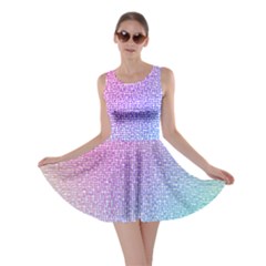 Rainbow Colorful Grid Skater Dress by designworld65