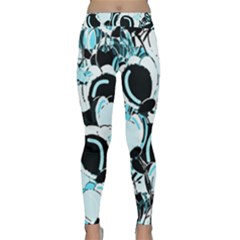 Blue Abstract  Garden Classic Yoga Leggings by Valentinaart