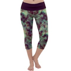 Nebulae (rainbow/maroon) Capri Yoga Leggings by Intasiad