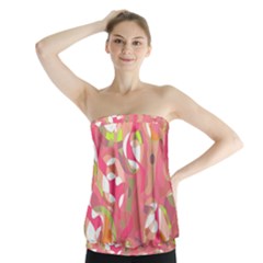 Pink Smoothie  Strapless Top by Valentinaart