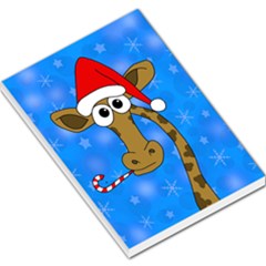 Xmas Giraffe - Blue Large Memo Pads by Valentinaart