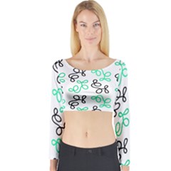 Green Elegance Long Sleeve Crop Top by Valentinaart