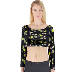 My Beautiful Garden Long Sleeve Crop Top by Valentinaart