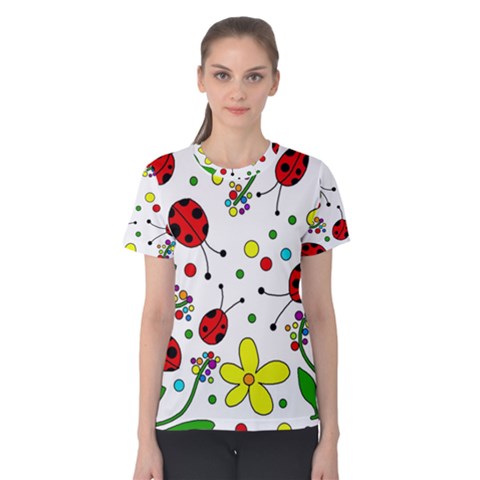 Ladybugs Women s Cotton Tee by Valentinaart