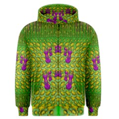 Flowers And Yoga In The Wind Men s Zipper Hoodie by pepitasart