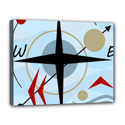 Compass Canvas 14  X 11  by Valentinaart