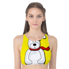 Polar Bear - Yellow Tank Bikini Top by Valentinaart