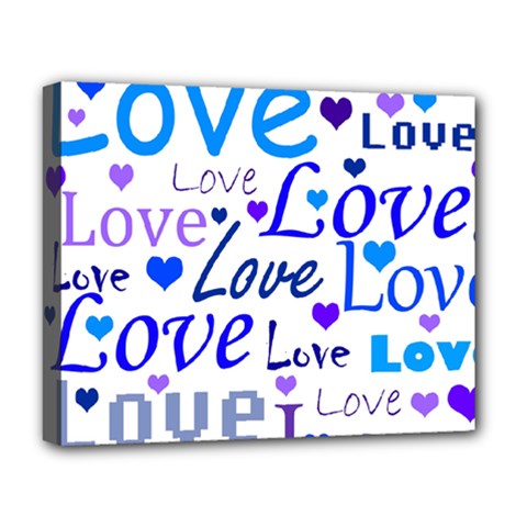 Blue And Purple Love Pattern Deluxe Canvas 20  X 16   by Valentinaart