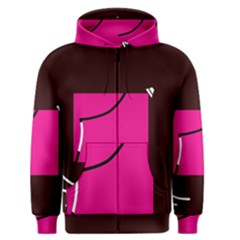 Pink Square  Men s Zipper Hoodie by Valentinaart