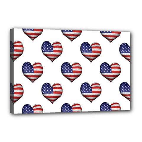 Usa Grunge Heart Shaped Flag Pattern Canvas 18  X 12  by dflcprints