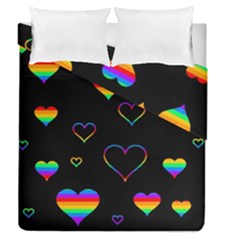 Rainbow Harts Duvet Cover Double Side (queen Size) by Valentinaart