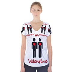 Be Mine Valentine Short Sleeve Front Detail Top by Valentinaart