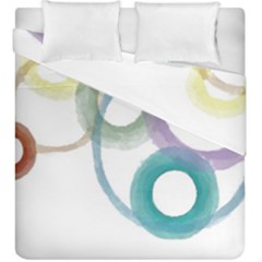 Rainbow Color Circles, Watercolor - Aquarel Painting Duvet Cover Double Side (king Size) by picsaspassion