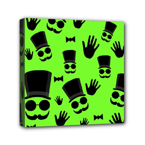 Gentleman - Green Pattern Mini Canvas 6  X 6  by Valentinaart