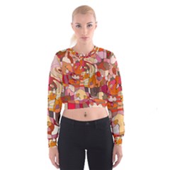 Abstract Abstraction Pattern Moder Women s Cropped Sweatshirt by Amaryn4rt