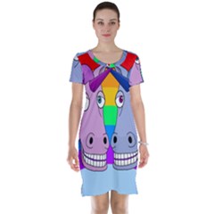 Unicorn Love Short Sleeve Nightdress by Valentinaart