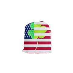 Usa Ireland American Flag Shamrock Irish Funny St Patrick Country Flag  Drawstring Pouches (xs)  by yoursparklingshop