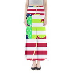 Usa Ireland American Flag Shamrock Irish Funny St Patrick Country Flag  Maxi Skirts by yoursparklingshop