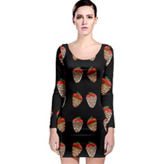 Chocolate Strawberies Long Sleeve Bodycon Dress by Valentinaart