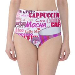 Coffee Cup Lettering Coffee Cup High-waist Bikini Bottoms by Amaryn4rt