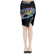 Flower Pattern Design Abstract Background Midi Wrap Pencil Skirt by Amaryn4rt