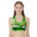 Kiwi Fruit Vitamins Healthy Cut Sports Bra with Border View1