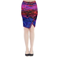 Lights Abstract Curves Long Exposure Midi Wrap Pencil Skirt by Amaryn4rt