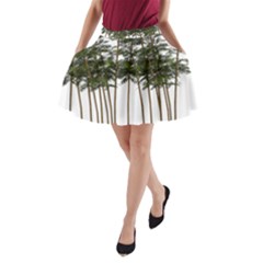 Bamboo Plant Wellness Digital Art A-line Pocket Skirt by Amaryn4rt