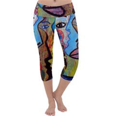 Graffiti Wall Color Artistic Capri Yoga Leggings by Amaryn4rt