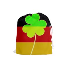 Irish German Germany Ireland Funny St Patrick Flag Drawstring Pouches (large)  by yoursparklingshop