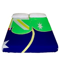 Irish Australian Australia Ireland Shamrock Funny St Patrick Flag Fitted Sheet (king Size) by yoursparklingshop