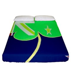 Irishshamrock New Zealand Ireland Funny St Patrick Flag Fitted Sheet (king Size) by yoursparklingshop