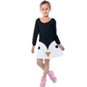 Cute pinguin Kids  Long Sleeve Velvet Dress View1