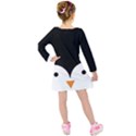 Cute pinguin Kids  Long Sleeve Velvet Dress View2