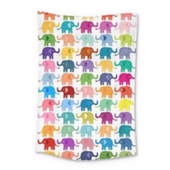 Cute Colorful Elephants Small Tapestry by Brittlevirginclothing