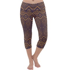 Aztec Pattern Capri Yoga Leggings by Amaryn4rt