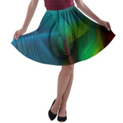 Background Nebulous Fog Rings A-line Skater Skirt by Amaryn4rt