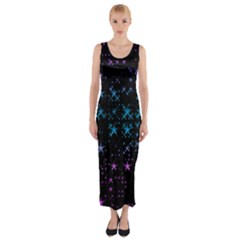 Stars Pattern Seamless Design Fitted Maxi Dress by Amaryn4rt