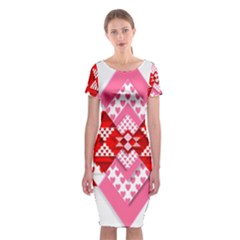 Valentine Heart Love Pattern Classic Short Sleeve Midi Dress by Amaryn4rt