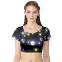 Abstract Dark Spheres Psy Trance Short Sleeve Crop Top (Tight Fit) View1
