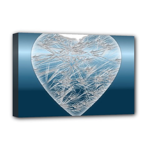 Frozen Heart Deluxe Canvas 18  X 12   by Amaryn4rt