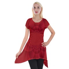 Psychedelic Art Red  Hi Tech Short Sleeve Side Drop Tunic by Amaryn4rt