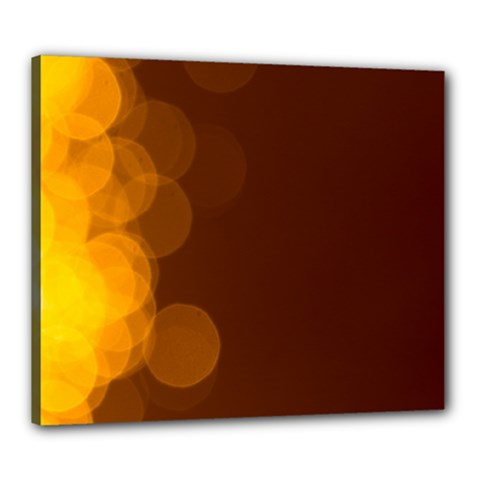 Yellow And Orange Blurred Lights Orange Gerberas Yellow Bokeh Background Canvas 24  X 20  by Amaryn4rt